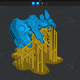 Un modelo 3D con sus soportes en la app Halot Box